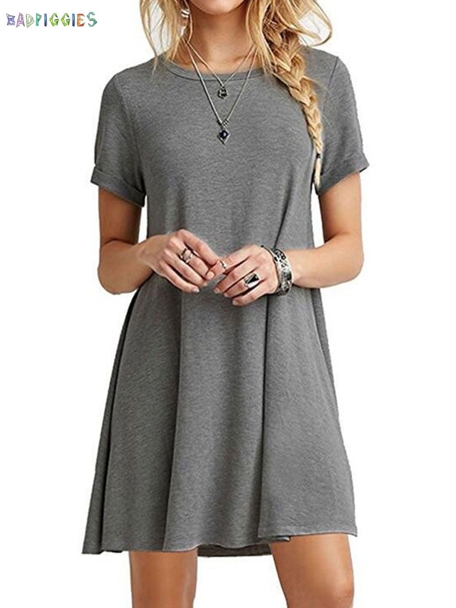 plain grey t shirt dress