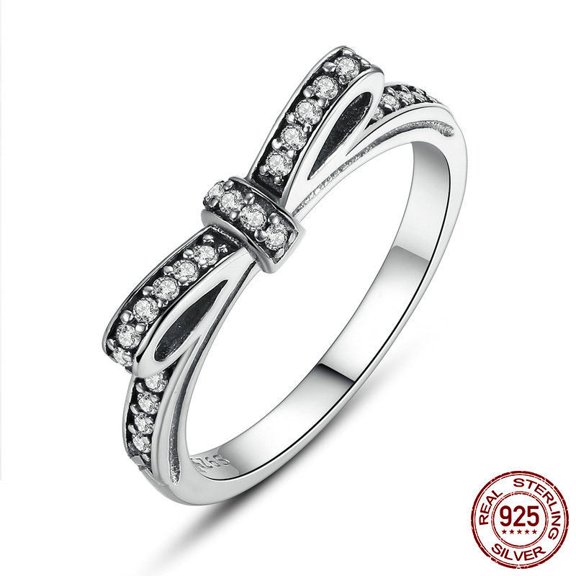 Fashion Simple Bow S925 Silver Ring