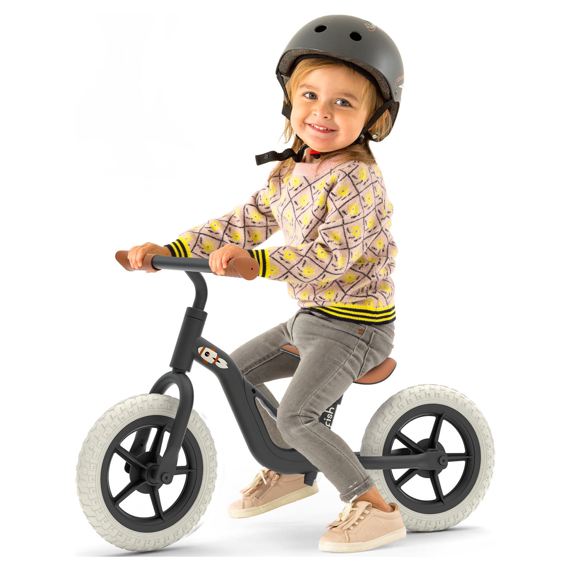 Chillafish Charlie lightweight toddler balance bike with carry handle, adjustable seat and handlebar, puncture-proof 10-inch wheels, for kids 18-48 months, Black - image 3 of 11