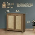 thumbnail image 4 of ARKANTOS Rattan Sideboard Buffet Cabinet with Doors and Adjustable Shelf, Walnut, 1 Piece, 4 of 11