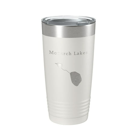 

Monarch Lakes Map Tumbler Travel Mug Insulated Laser Engraved Coffee Cup California 20 oz White
