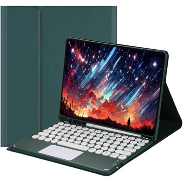 Étui Clavier Tactile pour iPad 9.7 2018/2017 / iPad Air 2 / iPad Air avec Porte-Crayon - Clavier Bluetooth Détachable Magnétiquement