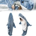 thumbnail image 2 of Saco de dormir de tiburón de dibujos animados para niños y adultos, manta de tiburón Karakal, chal de sirena de tela de alta calidad, juguete de felpa, ropa de Cosplay, 2 of 4