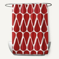 Simply Daisy 70" W x 73" H Watermelon Seeds Geometric Print Polyester Shower Curtain, Red
