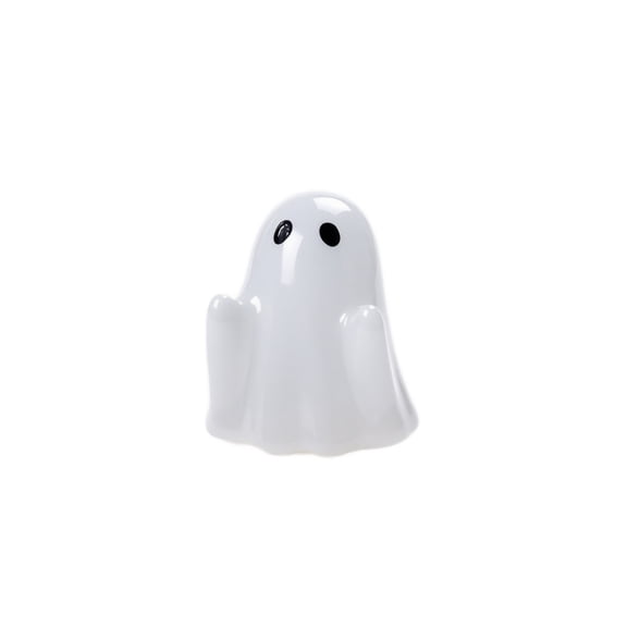 Mini Ghost Halloween Figurine - Glow in The Dark Resin Ornament for Car Dashboard Desk Shelf, Cute DIY Craft Decor for Party Favors Tiered Tray Home Centerpiece