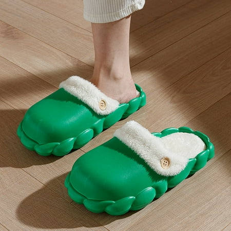 

Gubotare winter slippers for Men and Men s Memory Foam Slippers Casual House Shoes Green 6.5