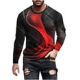 thumbnail image 2 of Blusas y camisas de manga larga con cuello redondo para hombre, blusa informal de manga larga con cuello redondo y estampado., 2 of 5