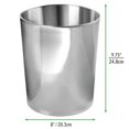 thumbnail image 3 of mDesign Small Round Metal 1.7 Gallon Wastebasket/Recycling Can, 2 Pack, Polished, 3 of 5
