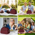 thumbnail image 6 of Red and Black Checkered Pattern Insulated Lunch Bag,Leakproof Large Capacity Lunch Box for Work,Picnic or Travel,11.4 X 6.7 X 8.3 Inches, 6 of 6