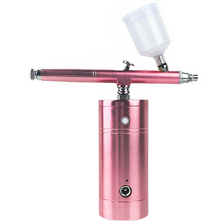 Portable Rechargeable Air Compressor Kit Air\-Brush Paint Spray Airbrush  For Art Craft Cake Fog Mist Sprayer rose gold 