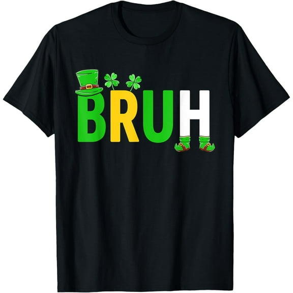 Bruh Meme Funny Saying Bro Greeting Teen Boy St Patricks Day T-Shirt