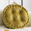 thumbnail image 1 of Nvzi Cojines para silla con diseño de diamantes y asa, de terciopelo suave y cómodo, para sillas de comedor, sillas de oficina y suelos de madera (verde amarillento, diámetro de 16"), 1 of 4