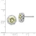 thumbnail image 3 of FB Jewels Cheryl M Sterling Silver Round Brialliant-cut Yellow CZ Post Earrings, 3 of 3