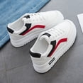 thumbnail image 3 of Zapatos blancos de mujer Primavera y otoño Forro de pelo volador Zapatos de mujer de estudiantes coreanos Zapatos de tablero de tiro callejero Zapatos planos casuales Zapatos de una sola, 3 of 5