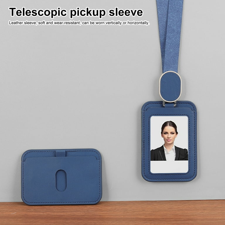 Waroomhouse ID Card Holder Transparent ID Badge Holder with Retractable Reel Lanyard Durable Lightweight Work Card Holder with Card Sleeve for Easy