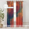 thumbnail image 2 of Orange Art Oil Blackout Window Curtains, Green Abstract Painting Thermal Insulated Curtains Grommet Top Window Drapes for Living Room, Bedroom 26"W x 45"L (Pack of 2), 2 of 6