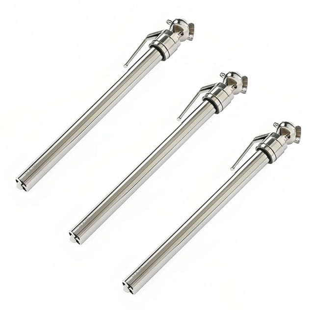 Set Of Three Mechanical Tire Pressure Gauges For Accurate Vehicle Maintenance Made From Long Lasting Stainless Steel