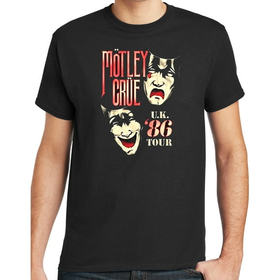 Motley Crue THEATRE OF PAIN 1986 UK TOUR Mens Black T-shirt, 2XL Black
