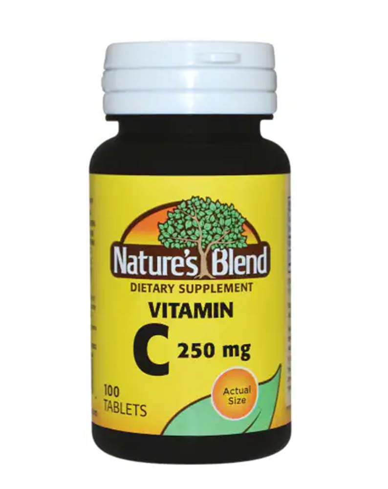 Nature's Blend Vitamin C Tablets, 250 mg, 100 Count