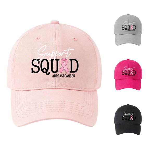 XIAOCHA Women's Printed Support Squad Baseball Cap Adjustable Charity Trucker Hat Gathering Dad Hat,Pink