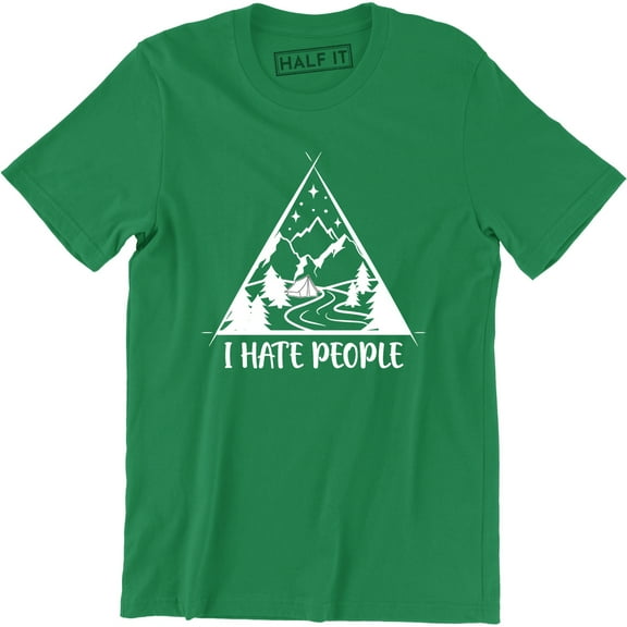 I Hate People Love Camping - Funny Mountain Hiking Retro Men's T-Shirt