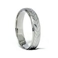 thumbnail image 2 of Alliance de Mariage pour Homme à Chevrons Brossée en Or Blanc 14 K, 2 of 2