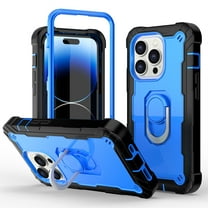 Allytech Compatible for iPhone 14 Pro 5G Case with Kickstand, Military Grade Heavy Duty Shockproof Protective Ring Holder Cover Case for Apple iPhone 14 Pro 6.1" 2022, Black   Blue