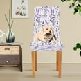 thumbnail image 3 of Purple Floral Lavender Dining Room Chair Covers Chair Slipcovers Seat Protector Removable Washable Chair Cover For Home Kitchen Restaurant Hotel 4pcs, 3 of 6