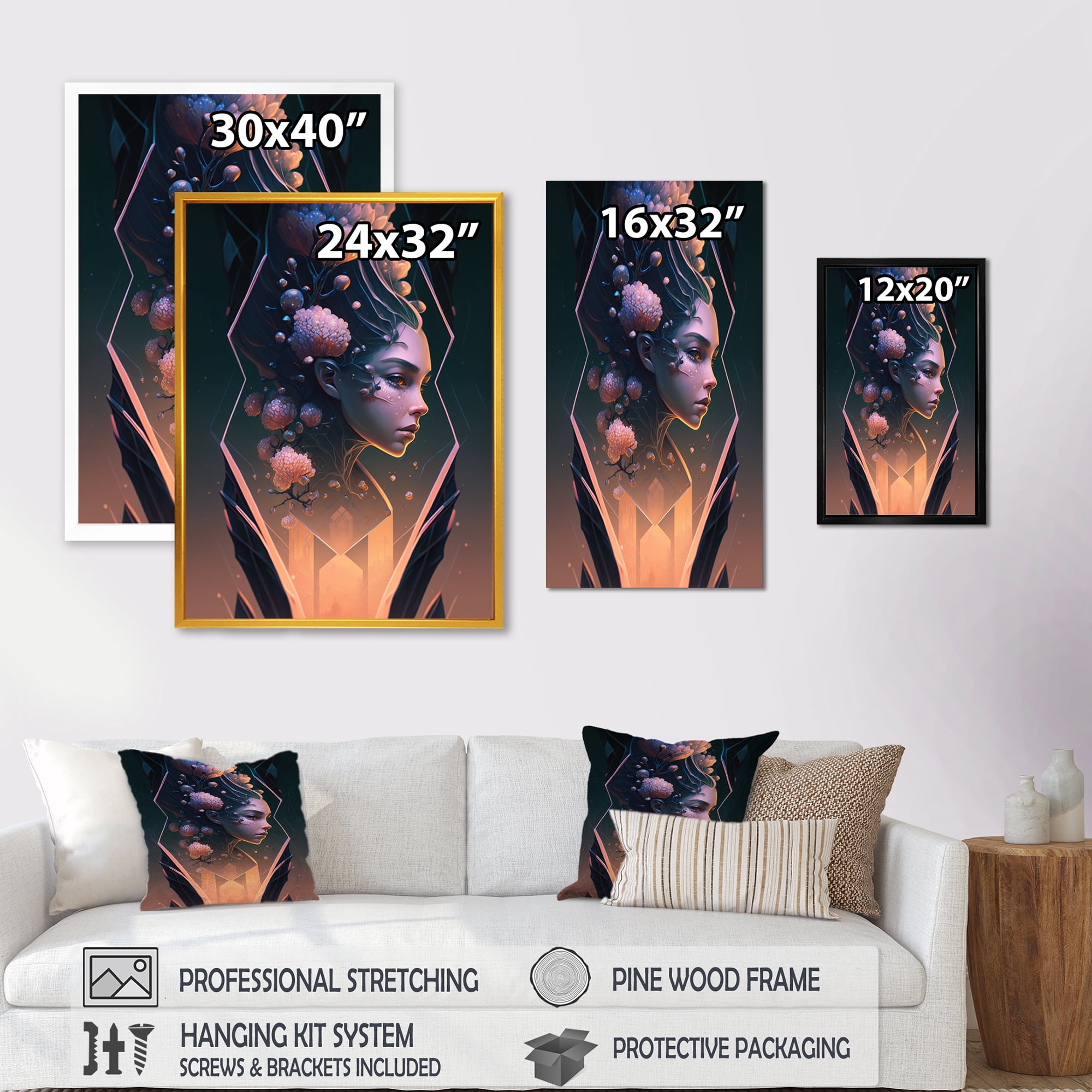 Designart Portrait Of Woman III Canvas Wall Art