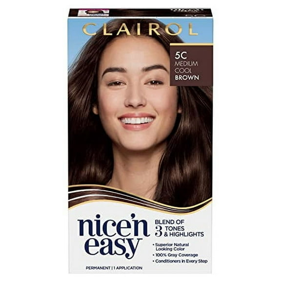 Clairol Nice'N Easy Permanent Hair Color, #5C Medium Cool Brown, 1 Ea, 3 Pack