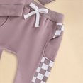 thumbnail image 6 of kaprioy Baby Boy Clothes 6M 12M 18M 24M 2T 3T Checkered Patchwork Long Sleeve Sweatshirt Tops Pants Set 2-Piece Set Infant Boy Outfit, 6 of 7