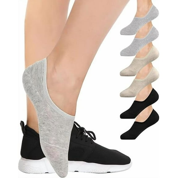 6 Pairs TIFOR No Show Socks Womens Ankle Low Cut Thin Cotton Footies for Flats Slip On Sneakers Loafer,womens socks(US Womens Shoe 5-8)