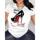 thumbnail image 2 of Walk By Faith Print T-shirt, Casual Short Sleeve Crew Neck Top For Spring & Summer, Women's Clothing Tee For Adult, Men, Women, Teen, Teenager, Adolescent, Youth, 2 of 6