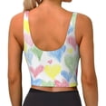 thumbnail image 4 of Goofa Hand Drawn Colored Hearts Printed Sports Bras for Women, High Impact Running Bra Workout Crop Tank Tops Longline Sports Bra Push up-Large, 4 of 9