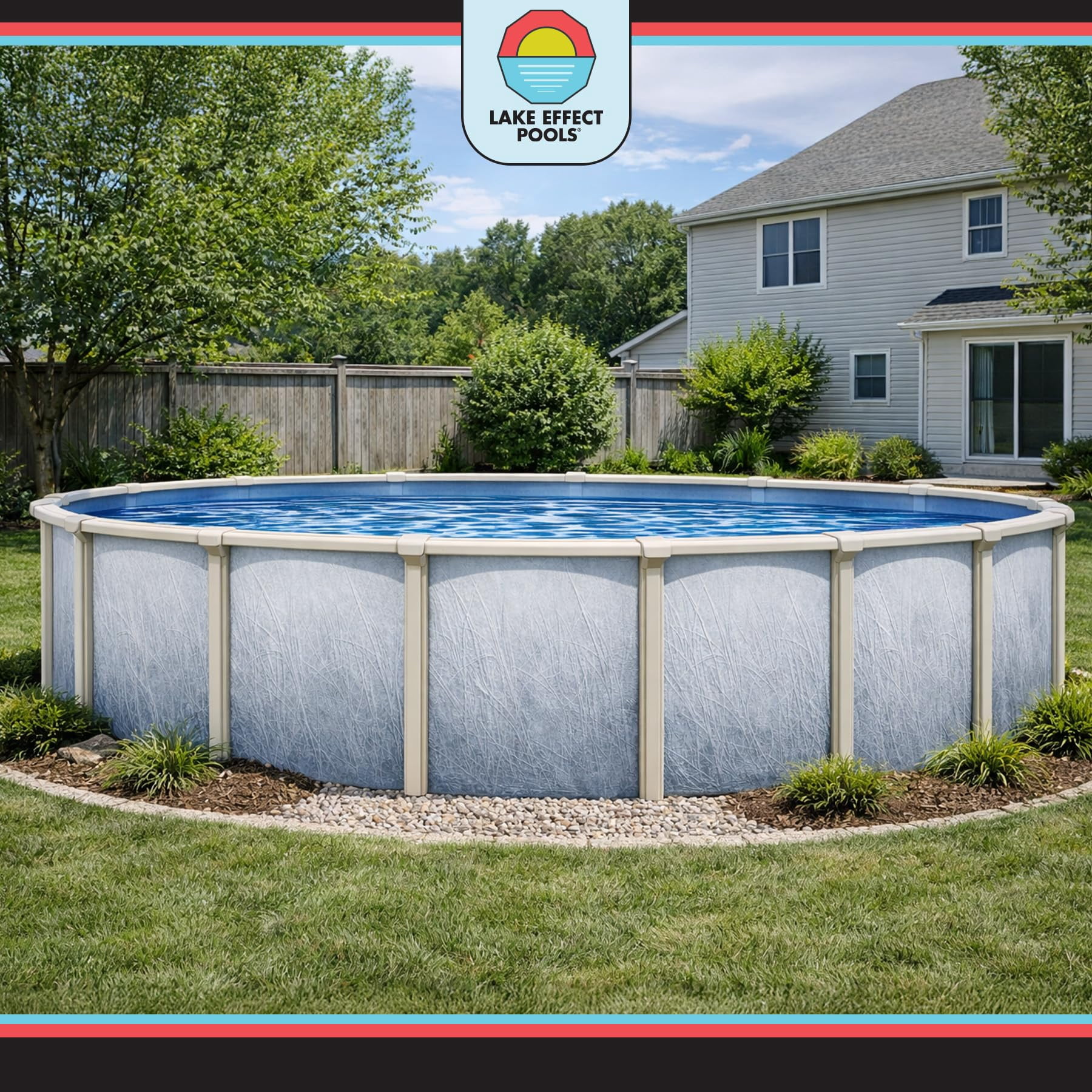 Lake Effect Pools 27' x 48" Round Bermuda Galvanized Painted Steel Above Ground Swimming Pool