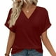 thumbnail image 1 of Puntoco Liquidación de blusas cortas para mujer, blusa de manga corta a la moda para mujer, camiseta divertida con cuello en V, 1 of 5