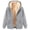 A-Grey733, variant on Wxolcjlv Solid Fleece Lined Zip‑Up Hooded Jackets for Women Long Sleeve Outerwear Tops
