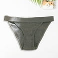 thumbnail image 3 of opvise Low-rise Elastic Waistband Seamless Female Briefs Soft Solid Color Ribbed Cotton Panties Green L, 3 of 8