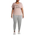 thumbnail image 3 of Holiday Time Women's Plus Size Printed Cozy Joggers, 2-Pack, 3 of 11