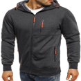 thumbnail image 4 of Veste à Capuche Zippée à Manches Longues pour Hommes, 4 of 6
