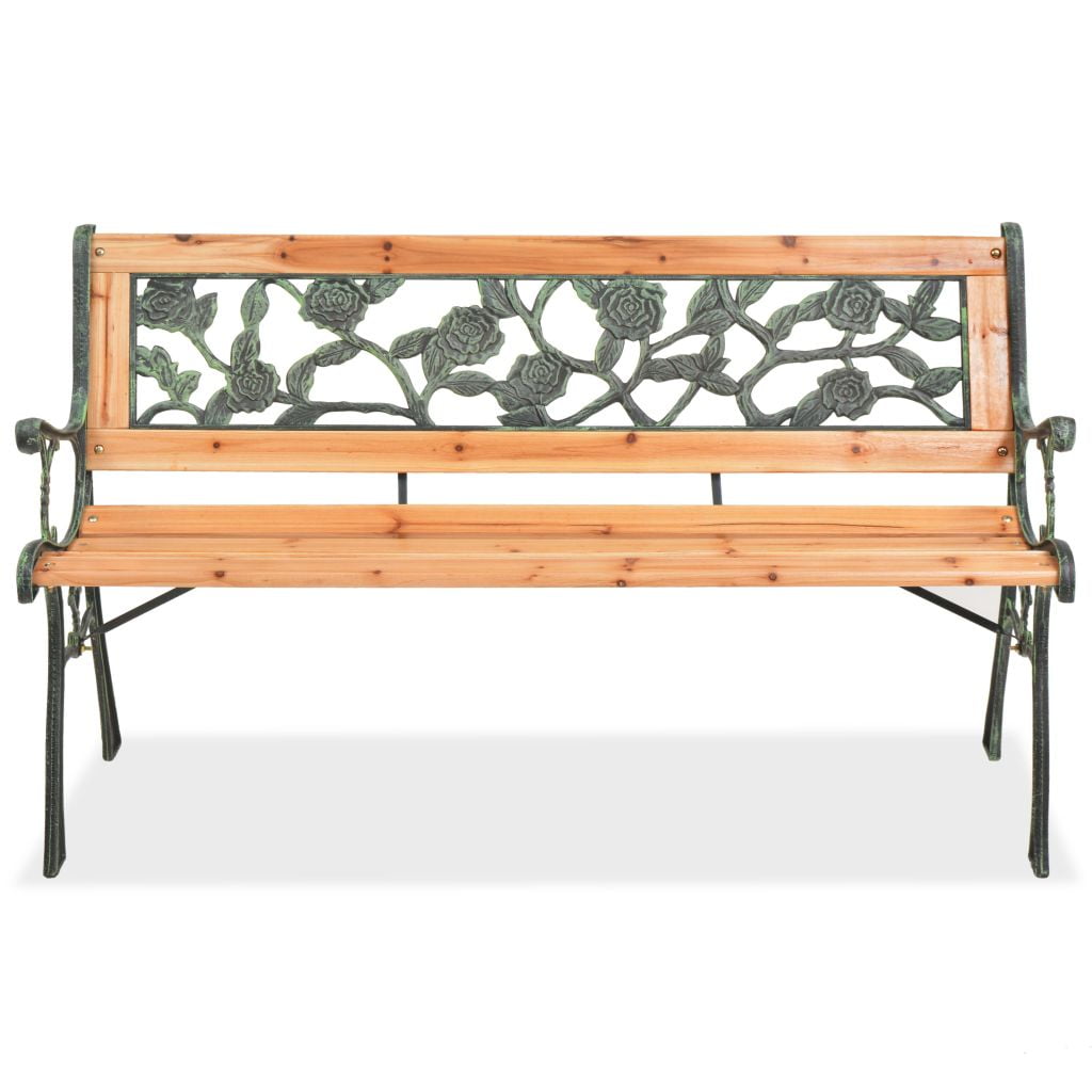 Kepooman 48" Outdoor Garden Metal Rose Bench for Deck Patio, Brown Kepooman 48" Outdoor Garden Metal Rose Bench for Deck Patio, Brown