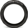 thumbnail image 2 of Black Ti Polished Faceted Edges 8mm Ring, 2 of 5