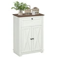 thumbnail image 1 of HOMCOM Farmhouse Storage Cabinet, Sideboard with Drawer and Doors, White, 1 of 10