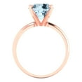 thumbnail image 4 of 2.5 ct Round Cut Natural Aquamarine Solitaire 18K Rose Gold Womens Engagement Ring, 4 of 5