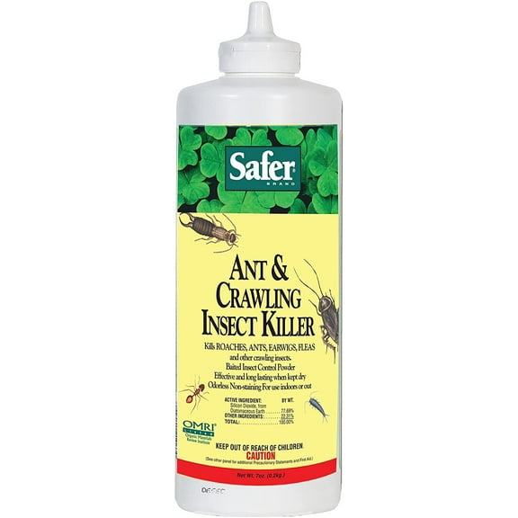 Safer Brand Diatomaceous Earth Powder Ant & Crawling Insect Killer, 7 oz