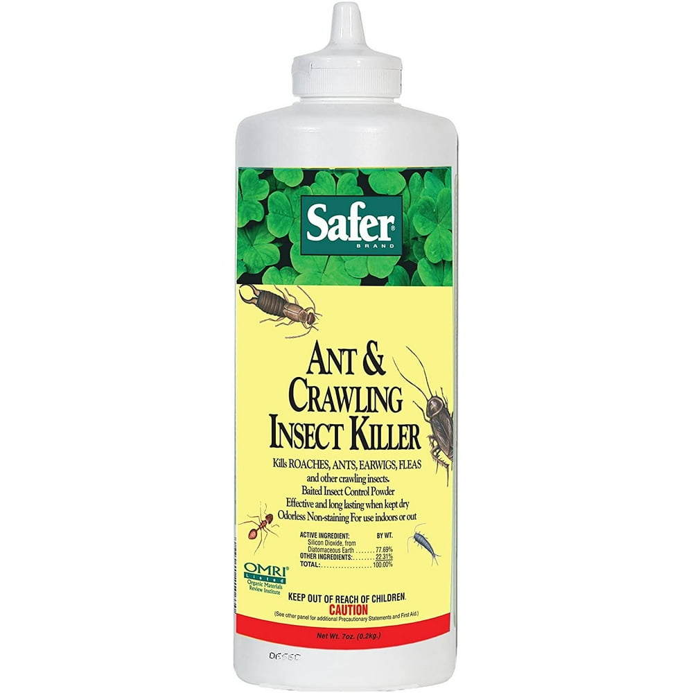 Safer Brand 5168 Diatomaceous Earth Powder Ant, Crawling Insect and Bed Bug Killer, 7 Ounces
