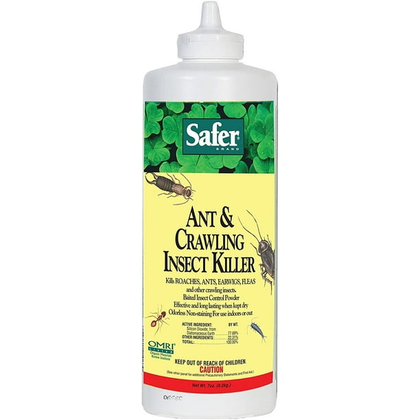 Safer Brand 5168 Diatomaceous Earth Powder Ant, Crawling Insect and Bed Bug Killer, 7 Ounces