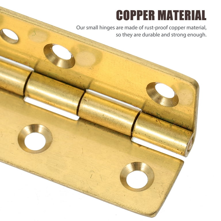 6pcs Piano Hinges Jewelry Box Hinges Copper Butt Hinge Small Hinges for  Crafts ( Screws Not Included) 