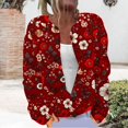 thumbnail image 2 of Kaondbfi Cardigan for Women, Fall Cute Print Open Front Knit Cardigan Sweater Winter Casual Loose Button Down Long Sleeve Coat Womens Winter Coat, 2 of 4