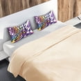 thumbnail image 5 of Yayeee Pillowcase Standard Size Set of 2 Satin Wrinkle Resistant Pillow Case, Purple Wavy Plaid, 5 of 7